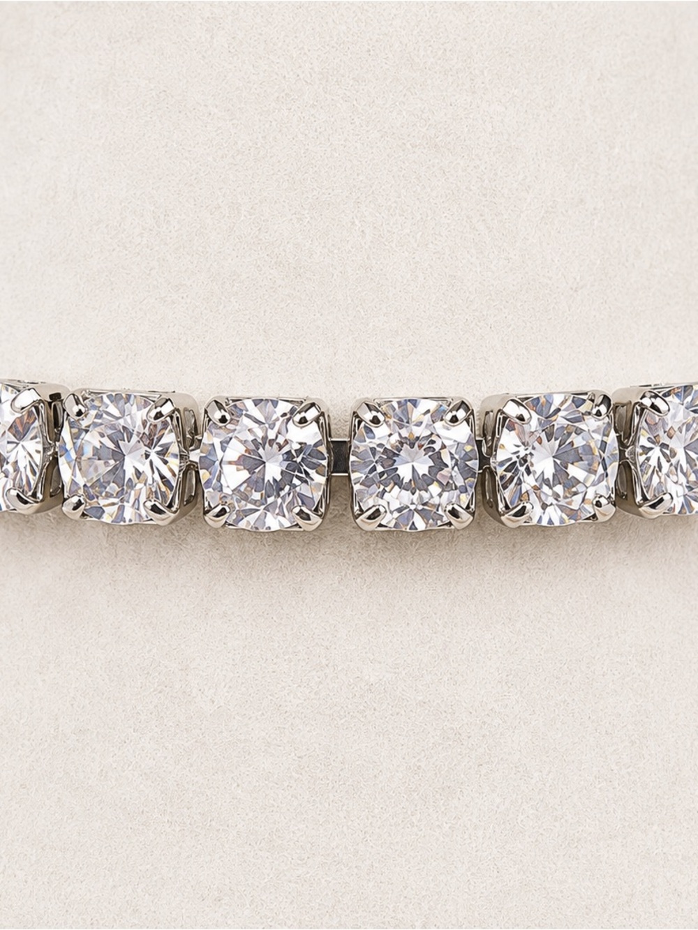 Silver Tone Rhinestone Tennis Bracelet Classic Glam Sparkle Jewelry - Picture 3 of 5